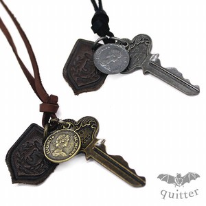 Leather Chain Necklace M Key Made in Japan