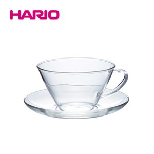 『HARIO』耐熱ティーカップ&ソーサー・ワイド満水容量230ml HARIO（ハリオ）
