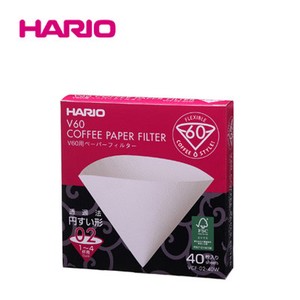 『HARIO』02用　美味しい「円すい形」。　V60用ペーパーフィルター酸素漂白02　40枚入 HARIO（ハリオ）