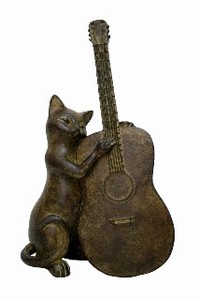 【樹脂猫置物シリーズ】猫ギター