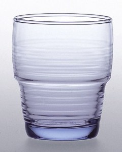 《日本製》スタックタンブラー ブルー(240ml)【HS】【強化グラス】【お冷グラス】