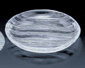 《日本製》氷河　丸大皿【ガラス 皿】【刺身皿】【ガラス プレート】