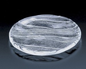 《日本製》氷河　丸小皿【ガラス 皿】【ガラス 器】【さしみ皿】