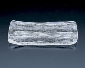 《日本製》氷河　長大皿【ガラス 皿】【刺身皿】