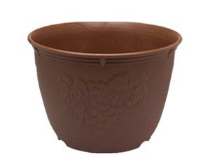 【表面に模様の入った植木鉢です】ビオラデコ6号　チョコブラウン