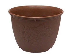 【表面に模様の入った植木鉢です】ビオラデコ7号　チョコブラウン