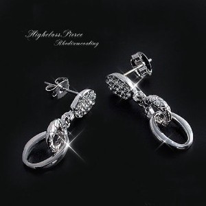 Pierced Earrings Titanium Post Rhinestone Jewelry Crystal
