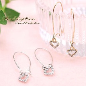 Glitter Crystal Use Heart Hoop Pierced Earring Hoop Pierced Earring 18 6