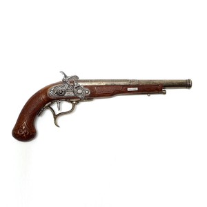スペイン製  西洋武具 フリントロック式 古式銃 レプリカピストル ゴールドバレル 36cm  sko