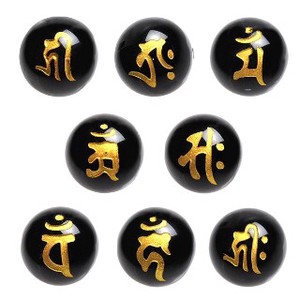 Gemstone Chinese Zodiac black 12mm