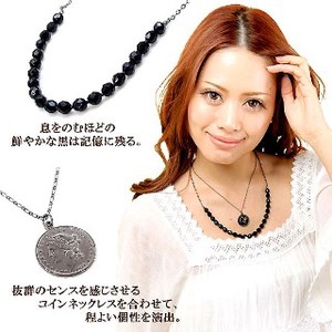 Necklace/Pendant Necklace black 3-way 2-pcs set Made in Japan