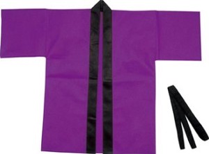 【ATC】カラー不織布ハッピ幼児〜小学校低学年用紫 1500