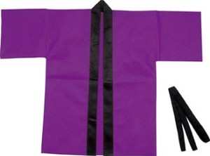 【ATC】カラー不織布ハッピ小学校高学年〜中学生用紫 1501