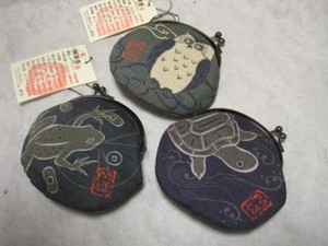 MS*在庫処分★京都伝統の日本製　縁起物のがま口　亀　カエル　フクロウ