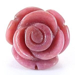 【モチーフビーズ】薔薇 (立体) 10mm ロードナイト
