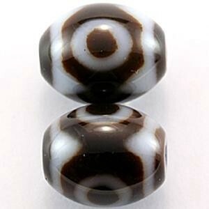 【天珠ビーズ】高級風化天珠1.3cm 三眼