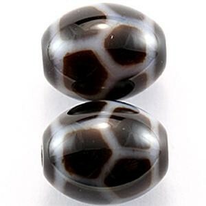 【天珠ビーズ】高級風化天珠1.3cm 亀甲