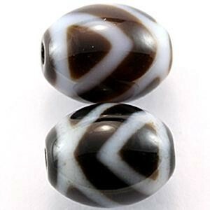 【天珠ビーズ】高級風化天珠1.3cm 山形