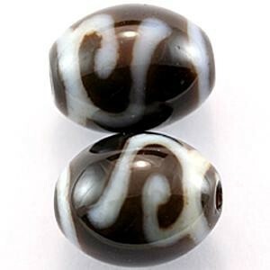 【天珠ビーズ】高級風化天珠約1.3cm 如意 【天然石 パワーストーン】