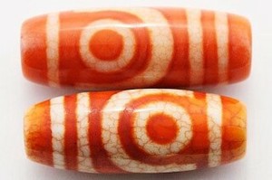 【天然石天珠ビーズ】龍紋天珠3.0cm 二眼【天然石 パワーストーン】