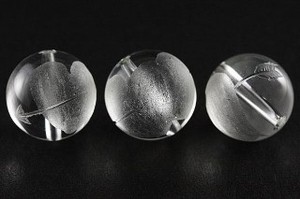 【彫刻ビーズ】水晶 12mm (素彫り) ハート矢