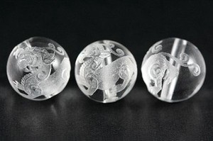 【彫刻ビーズ】水晶 12mm (素彫り) ヤアズ