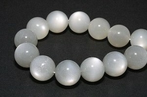 【丸ビーズ】ムーンストーン(シルバー) (3A) 14mm【天然石 パワーストーン】