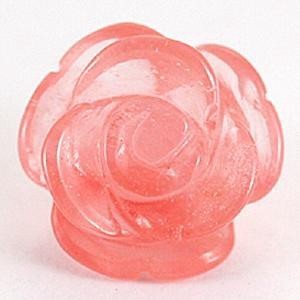【モチーフビーズ】薔薇 (立体) 10mm チェリークォーツ