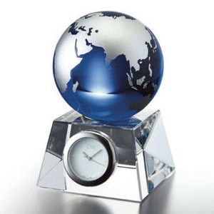 <ステーショナリー>グラスワークスナルミ ブルーアース デスククロック（S） GW1000-11050