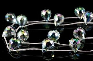 【天然石カットビーズ】オーロラクォーツ ドロップカット  18x13mm 天然石【天然石 パワーストーン】