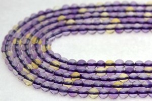 【丸ビーズ】アメトリン(養晶) 4mm 【天然石 パワーストーン】