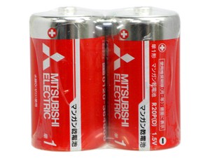 【幅広い用途に！単一】三菱（赤）マンガン乾電池　単1　2p