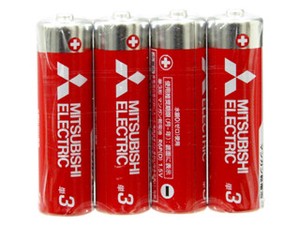 【幅広い用途に！単三】三菱（赤）マンガン乾電池　単3　4p