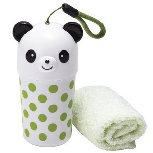 Dot Panda Bear Mini Towel Attached