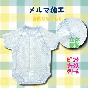 Sale 日本製 水玉柄 半袖前開きロンパス ベビー肌着 新生児肌着
