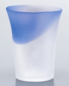 《日本製》泡立ちぐらす　ビヤーグラス　ブルー(大)【ビールグラス】