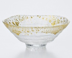 《日本製》金箔鉢（直径約150mm）【ガラス 鉢】【ハンドメイド】