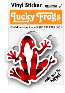LF-04 LUCKY FROGSステッカー redcheck カエル ラッキーアイテム 開運 グッズ