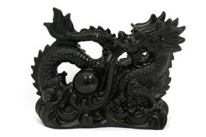 【彫刻置物】龍 オブシディアン(黒曜石) ★魔除け★