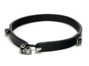 Leather Chain Cattle Leather sliver black Simple
