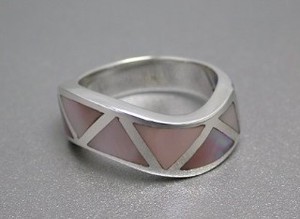 Silver-Based Shell Ring Design sliver Pink Rings