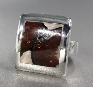 Silver-Based Shell Ring Brown sliver