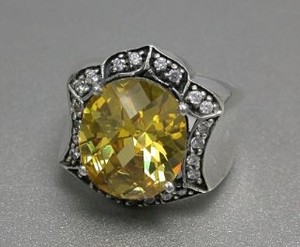 Silver-Based Cubic Zirconia Ring Design sliver