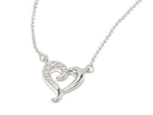 Cubic Zirconia Silver Chain Design Necklace sliver
