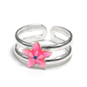 Toe Ring sliver Pink Rings