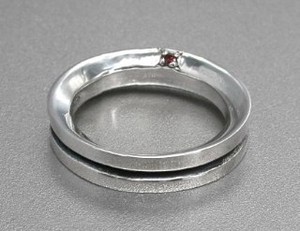 Silver-Based Cubic Zirconia Ring Design Red sliver Rings