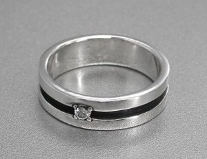 Silver-Based Cubic Zirconia Ring sliver Rings Simple Clear