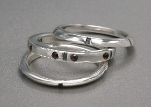 Silver-Based Garnet Ring sliver 3/10 length