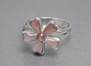 Silver-Based Shell Ring sliver Pink