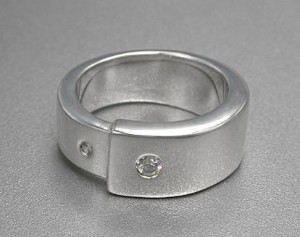 Silver-Based Cubic Zirconia Ring sliver Rings Simple